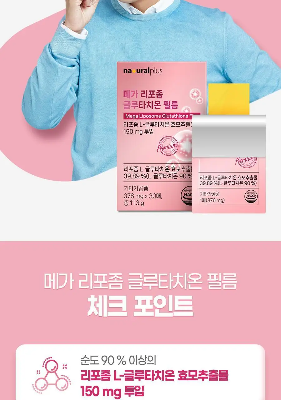 [3+1] 내츄럴플러스 메가 리포좀 글루타치온 필름 30매 1박스 (1개월분) / 3박스 구매 시 1박스 증정 상세페이지 7